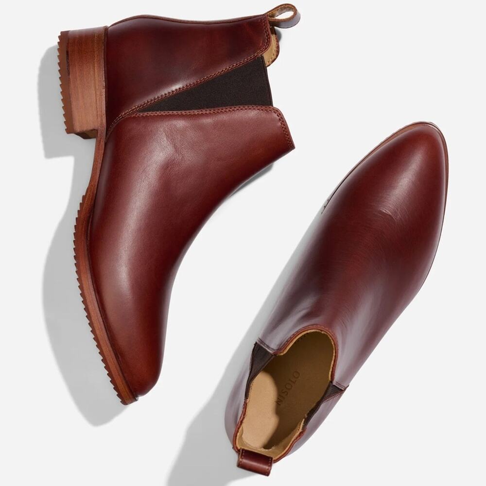 Nisolo Eva Everyday Chelsea Boot Auburn Leather NIB 8.5 Sustainable Designer - Picture 6 of 16